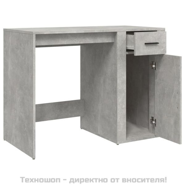 Бюро, бетонно сиво, 100x49x75 см, инженерно дърво