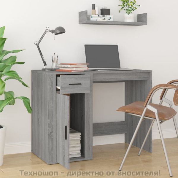 Бюро, сив сонома, 100x49x75 см, инженерно дърво