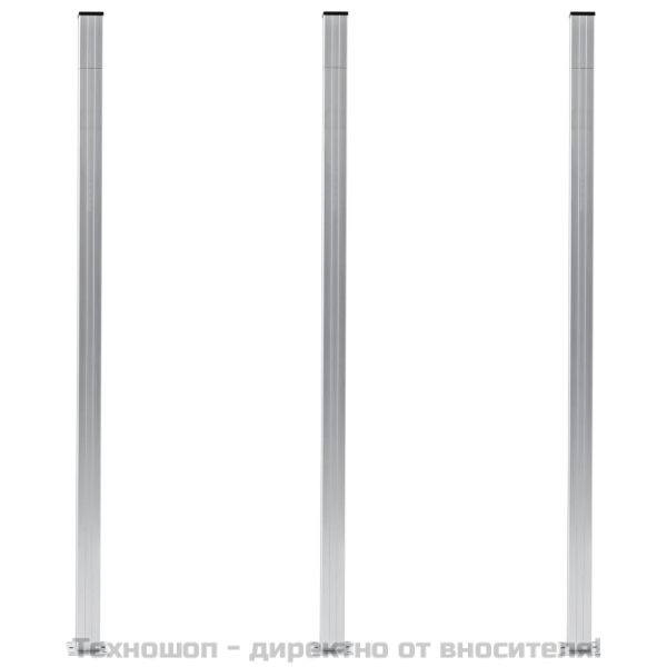 Оградни колове, 3 бр, алуминий, 185 см