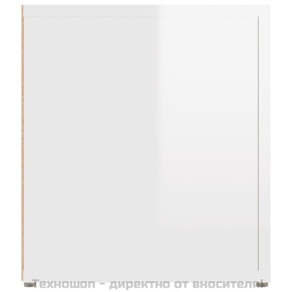 ТВ шкафове 2 бр, бял гланц, 80x31,5x36 см инженерно дърво