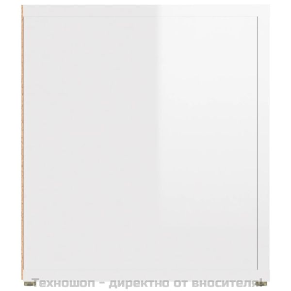 ТВ шкаф, бял гланц, 80x31,5x36 см, инженерно дърво