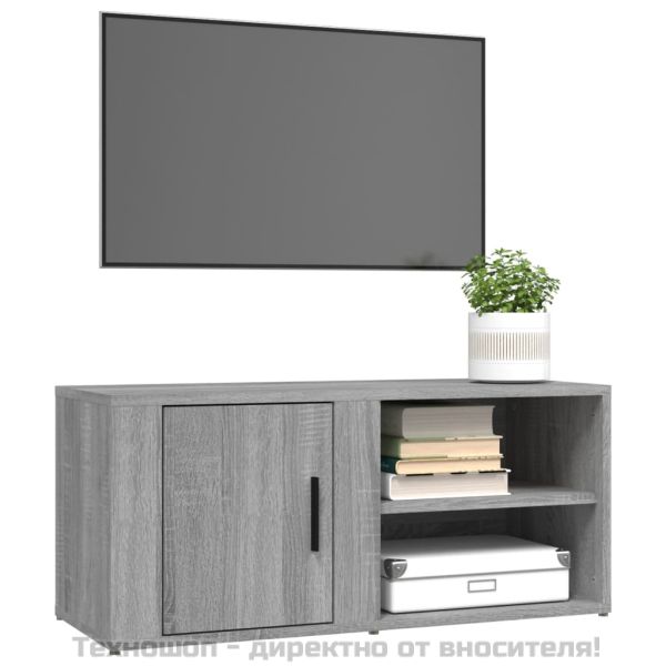 ТВ шкаф, сив сонома, 80x31,5x36 см, инженерно дърво