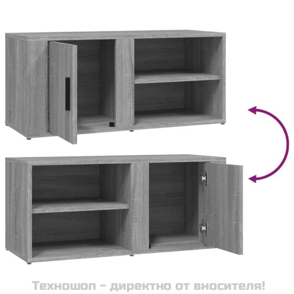 ТВ шкаф, сив сонома, 80x31,5x36 см, инженерно дърво