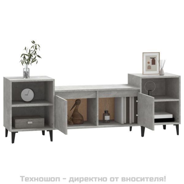 ТB шкаф, сив, 160x35x55 см, инженерно дърво