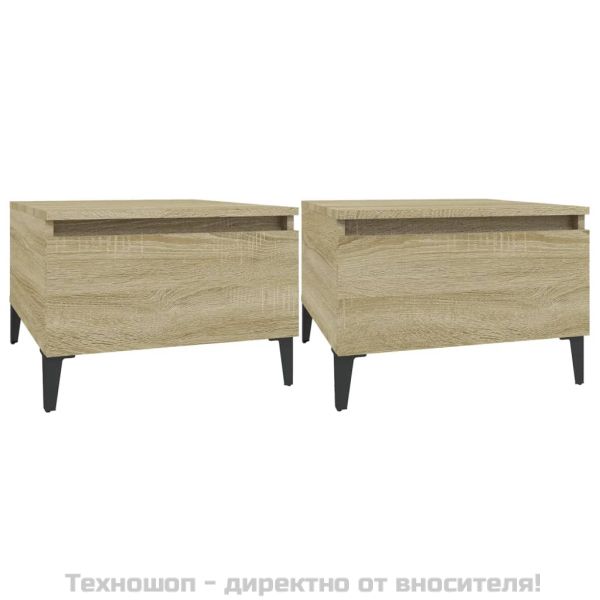 Странични маси, 2 бр, Дъб сонома, 50x46x35 см, инженерно дърво