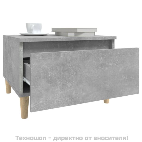 Странични маси, 2 бр, бетонно сиво, 50x46x35см, инженерно дърво