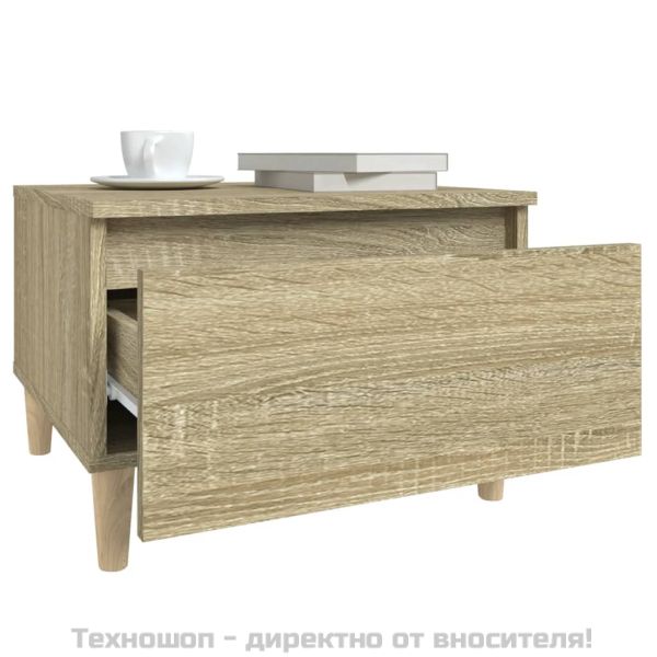 Странична маса, Дъб сонома, 50x46x35 см, инженерно дърво