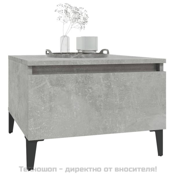 Странични маси, 2 бр, бетонно сиво, 50x46x35см, инженерно дърво