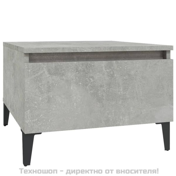 Странични маси, 2 бр, бетонно сиво, 50x46x35см, инженерно дърво