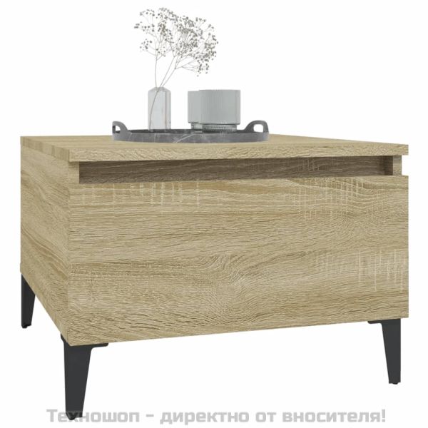 Странична маса, Дъб сонома, 50x46x35 см, инженерно дърво