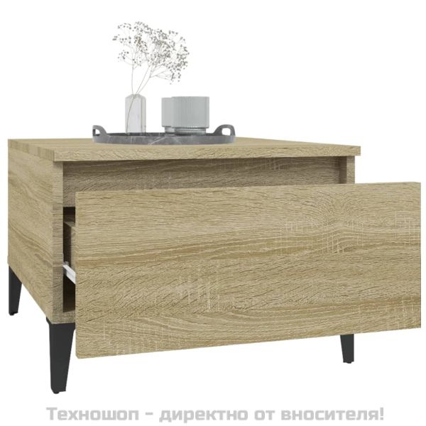 Странична маса, Дъб сонома, 50x46x35 см, инженерно дърво