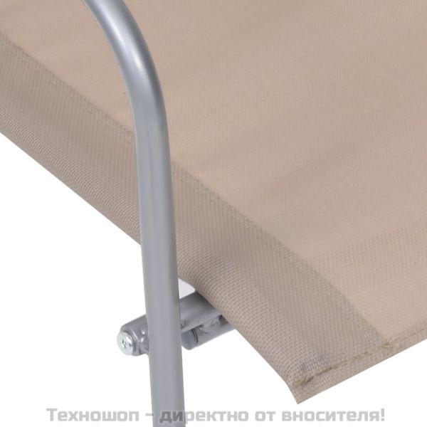 Градински лаундж комплект, 4 части, плат и стомана, таупе