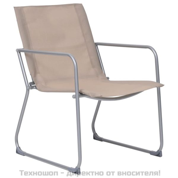 Градински лаундж комплект, 4 части, плат и стомана, таупе