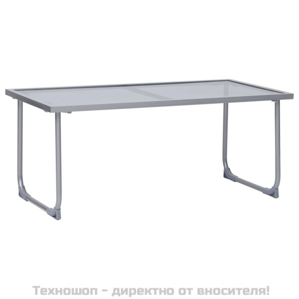 Градински лаундж комплект, 4 части, плат и стомана, таупе