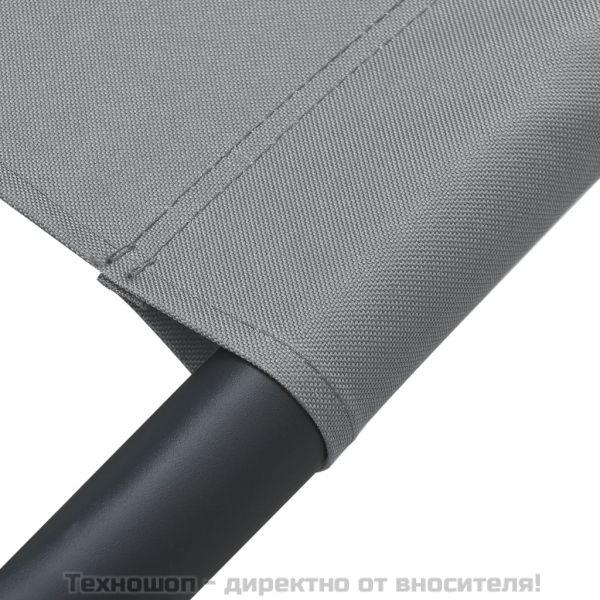 Лаундж легло за открито с навес и възглавница, сиво