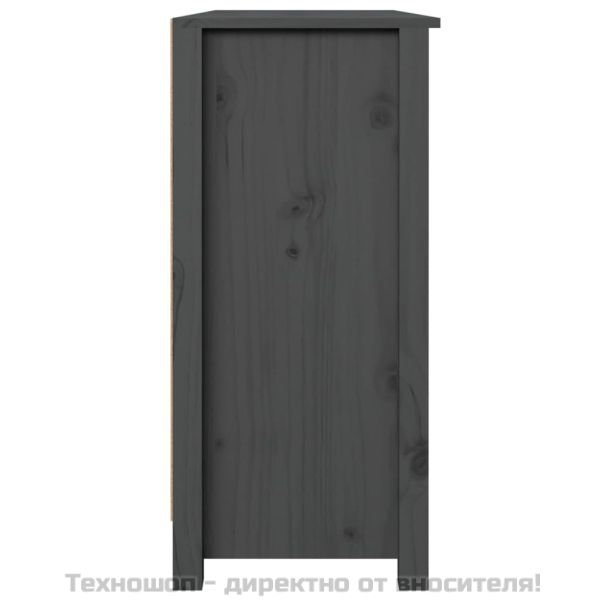 Сайдборд, сив, 100x35x74 см, бор масив