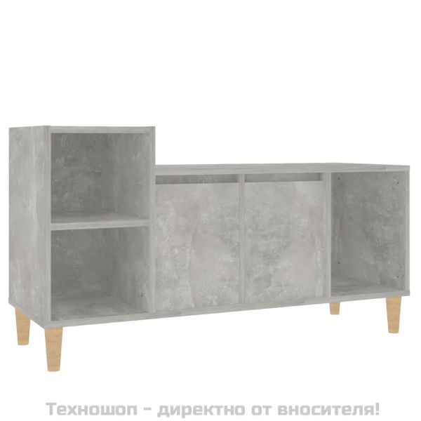 ТВ шкаф, бетонно сиво, 100x35x55 см, инженерно дърво