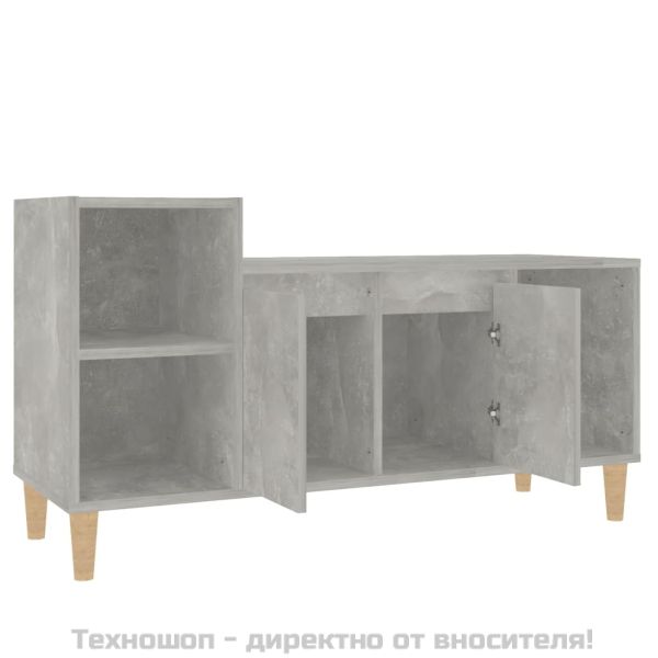 ТВ шкаф, бетонно сиво, 100x35x55 см, инженерно дърво