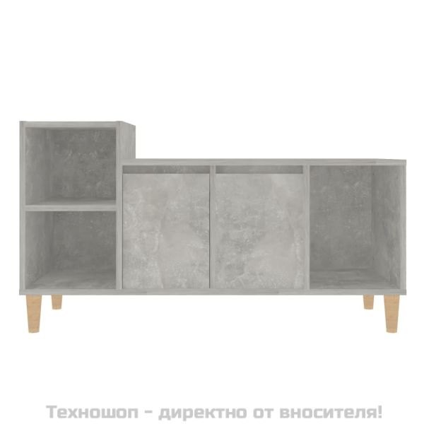 ТВ шкаф, бетонно сиво, 100x35x55 см, инженерно дърво