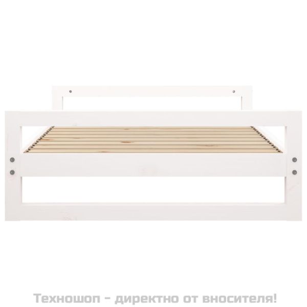 Кучешко легло, бяло, 105,5x75,5x28 см, борова дървесина масив