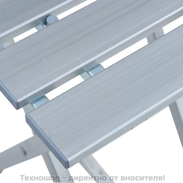 Къмпинг табуретка, алуминий, 28x26x39 см