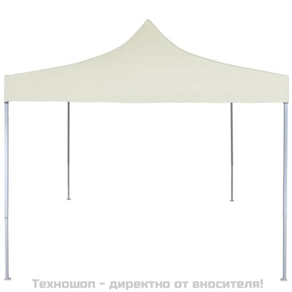Професионална сгъваема парти шатра, 2x2 м, стомана, кремава