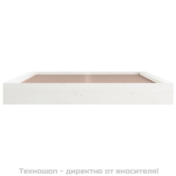Рамка за легло бяла 120x200 см масивно дърво