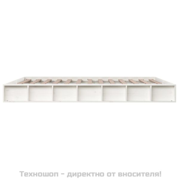 Рамка за легло бяла 120x200 см масивно дърво