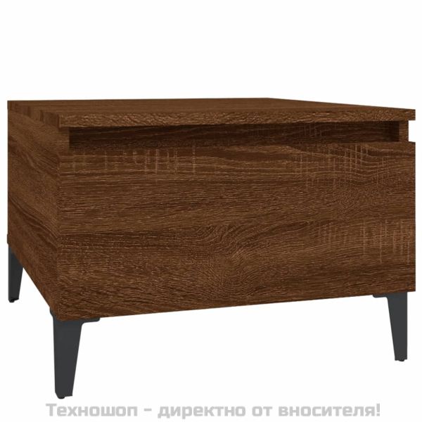 Странични маси, 2 бр, Кафяв дъб, 50x46x35 см, инженерно дърво