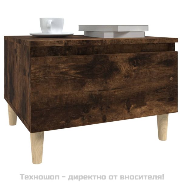 Странична маса, опушен дъб, 50x46x35 см, инженерно дърво