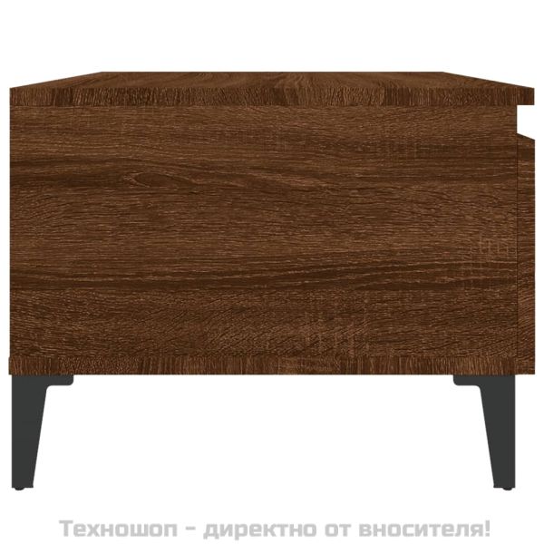 Странична маса, кафяв дъб, 50x46x35 см, инженерно дърво