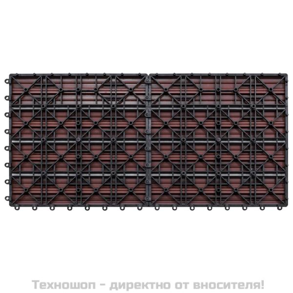 WPC плочки, 60х30 см, 6 бр, 1 м², кафяви