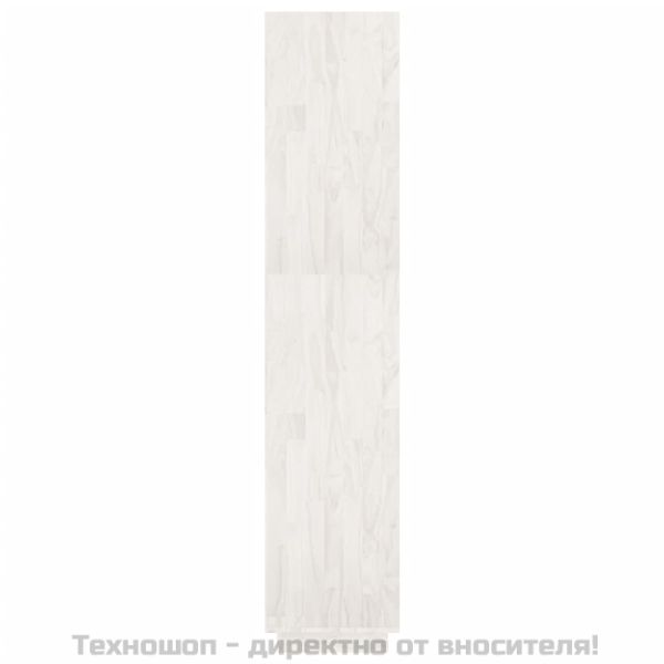 Библиотека/разделител за стая, бяла, 60x35x167 см, бор масив