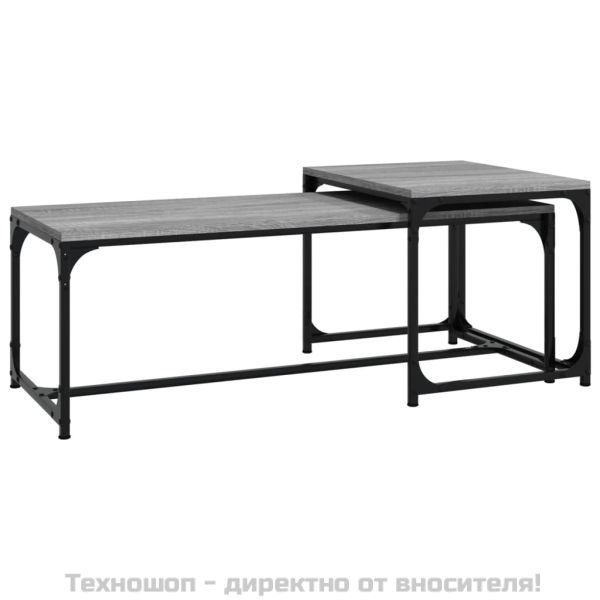 Кафе маси, 2 бр, сив сонома, инженерно дърво