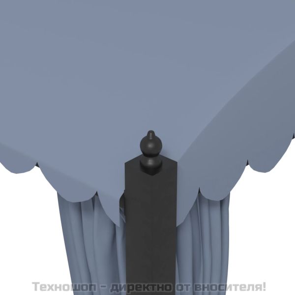 Градинска шатра със завеси, 3x4 м, антрацит, стомана