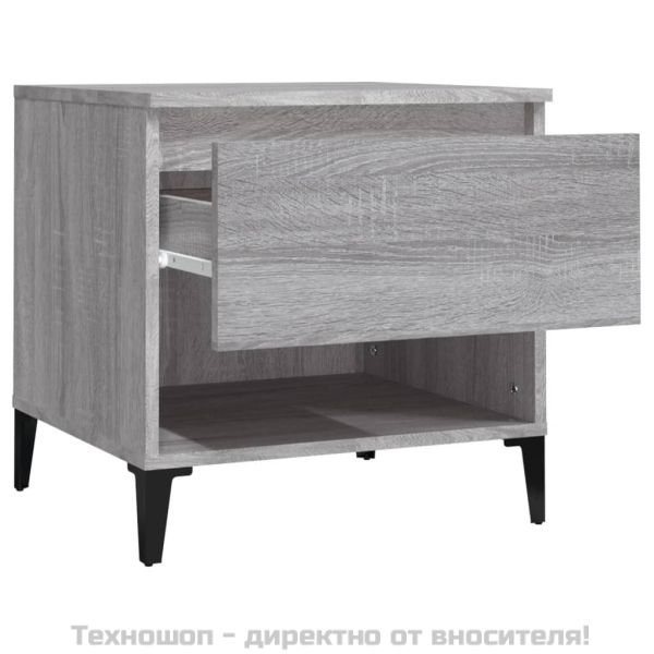 Странични маси, 2 бр, сив сонома, 50x46x50 см, инженерно дърво