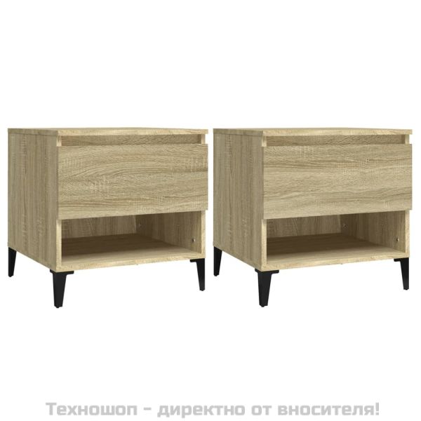 Странични маси, 2 бр, Дъб сонома, 50x46x50 см, инженерно дърво