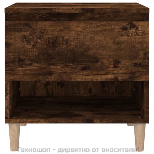 Нощна масичка, опушен дъб, 50x46x50 см, инженерно дърво