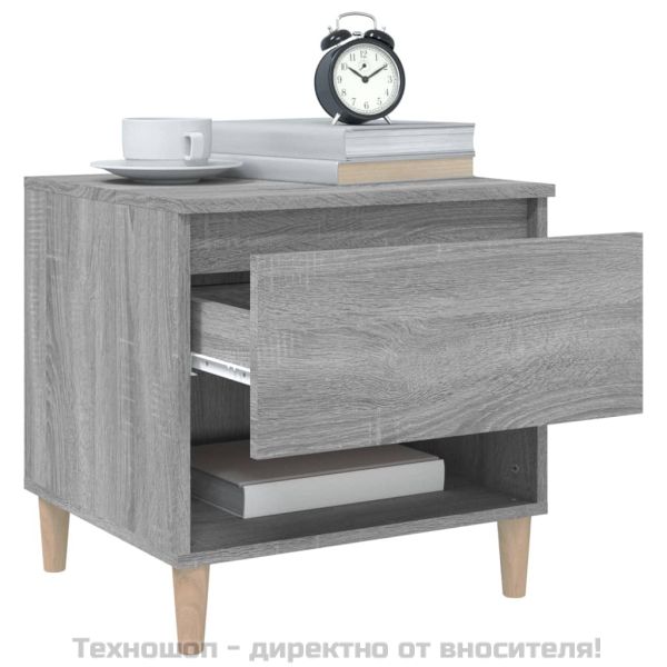 Нощна масичка, cив сонома, 50x46x50 см, инженерно дърво