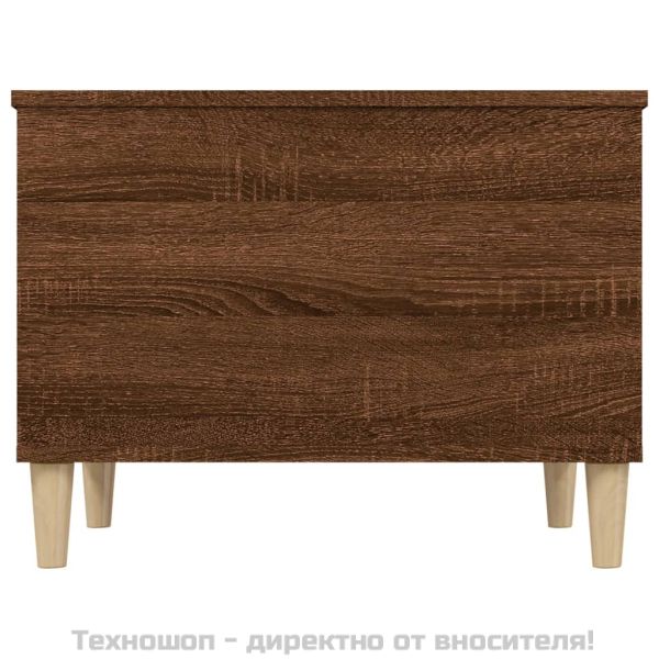Маса за кафе, кафяв дъб, 60x44,5x45 см, инженерно дърво