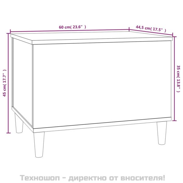 Маса за кафе, кафяв дъб, 60x44,5x45 см, инженерно дърво