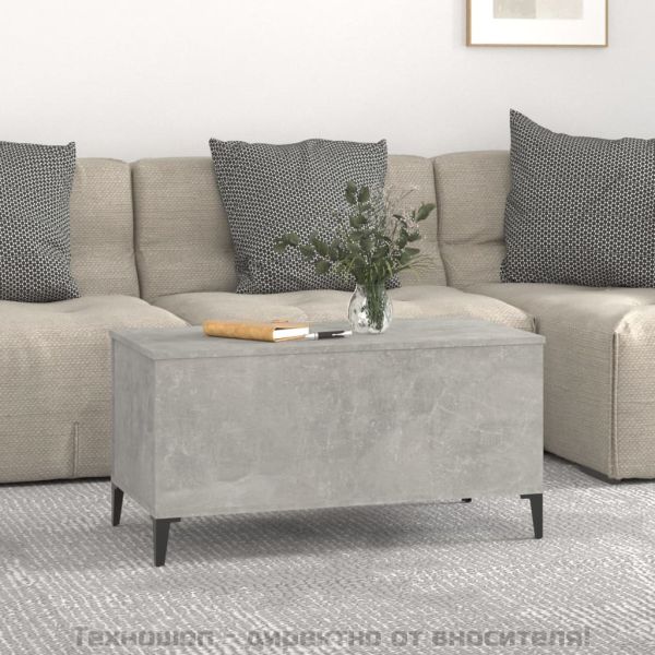Кафе маса, бетонно сива, 90x44,5x45 см, инженерно дърво
