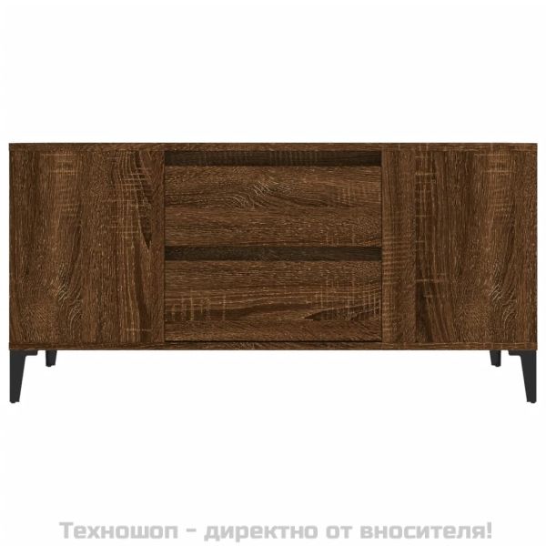 ТВ шкаф, кафяв дъб, 102x44,5x50 см, инженерно дърво
