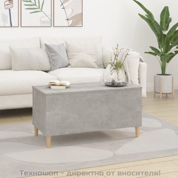 Кафе маса, бетонно сива, 90x44,5x45 см, инженерно дърво