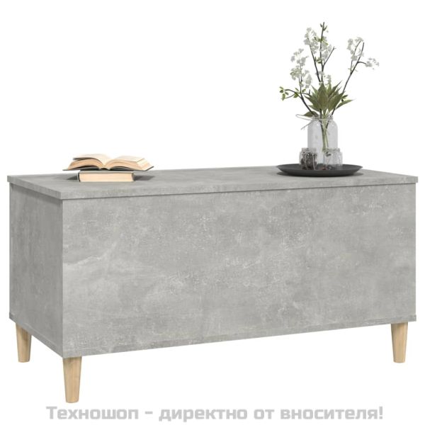 Кафе маса, бетонно сива, 90x44,5x45 см, инженерно дърво