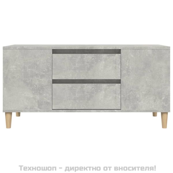 ТВ шкаф, бетонно сиво, 102x44,5x50 см, инженерно дърво