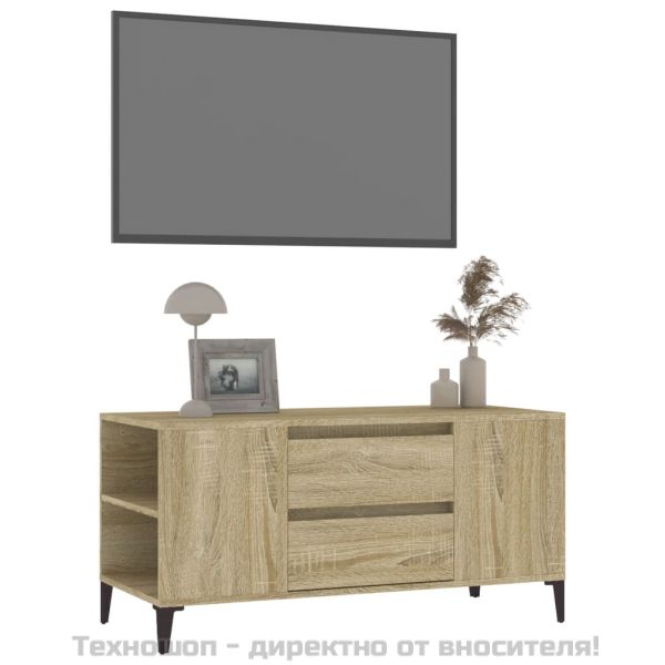 ТВ шкаф, сонома дъб, 102x44,5x50 см, инженерно дърво
