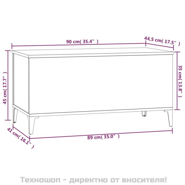 Кафе маса, дъб сонома, 90x44,5x45 см, инженерно дърво