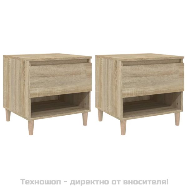 Нощни масички, 2 бр, сонома дъб, 50x46x50 см, инженерно дърво