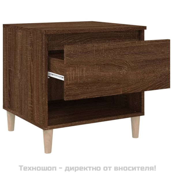 Нощни масички, 2 бр, кафяв дъб, 50x46x50 см, инженерно дърво